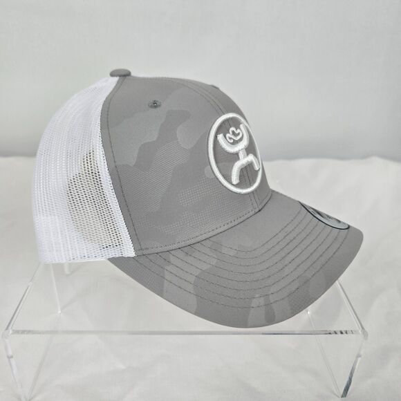 Hooey Trucker Hat O Classic Grey Camo White 2309T-GYWH Snapback Mid Profile NWT - Picture 3 of 12